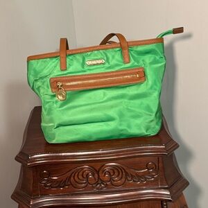 Great condition Michael Kors Kelly green nylon and leather bag